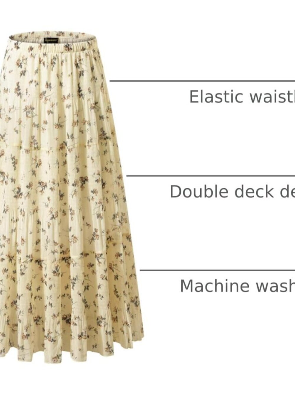 Women’s Chiffon Elastic High Waist Pleated A-Line Maxi Skirts - Picture 4 of 7